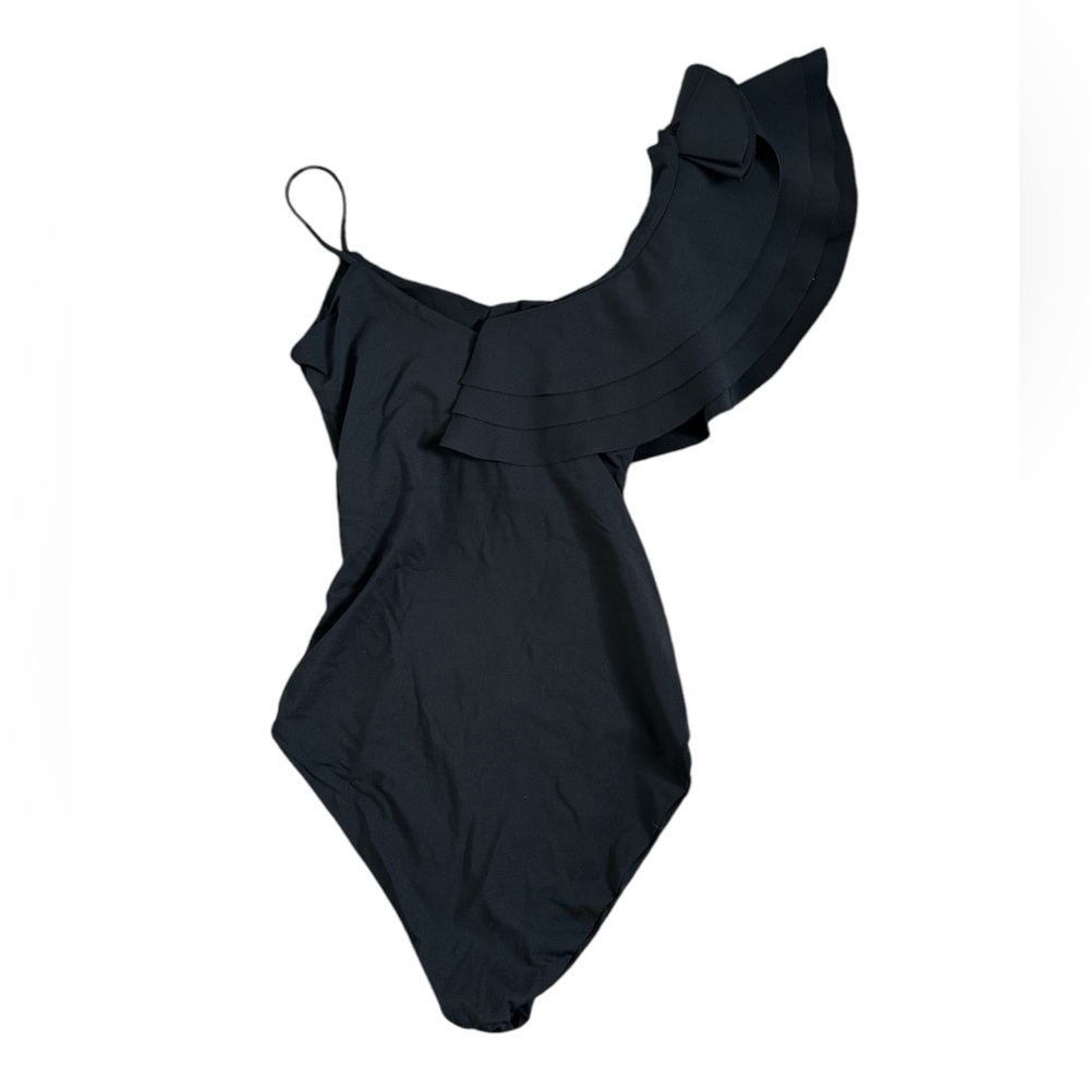 Maygel Coronel Black Ruffle One Piece Size OS
